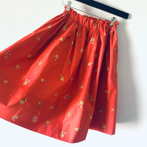 Ann Mashburn red floral skirt size XS - Picture 2 of 9